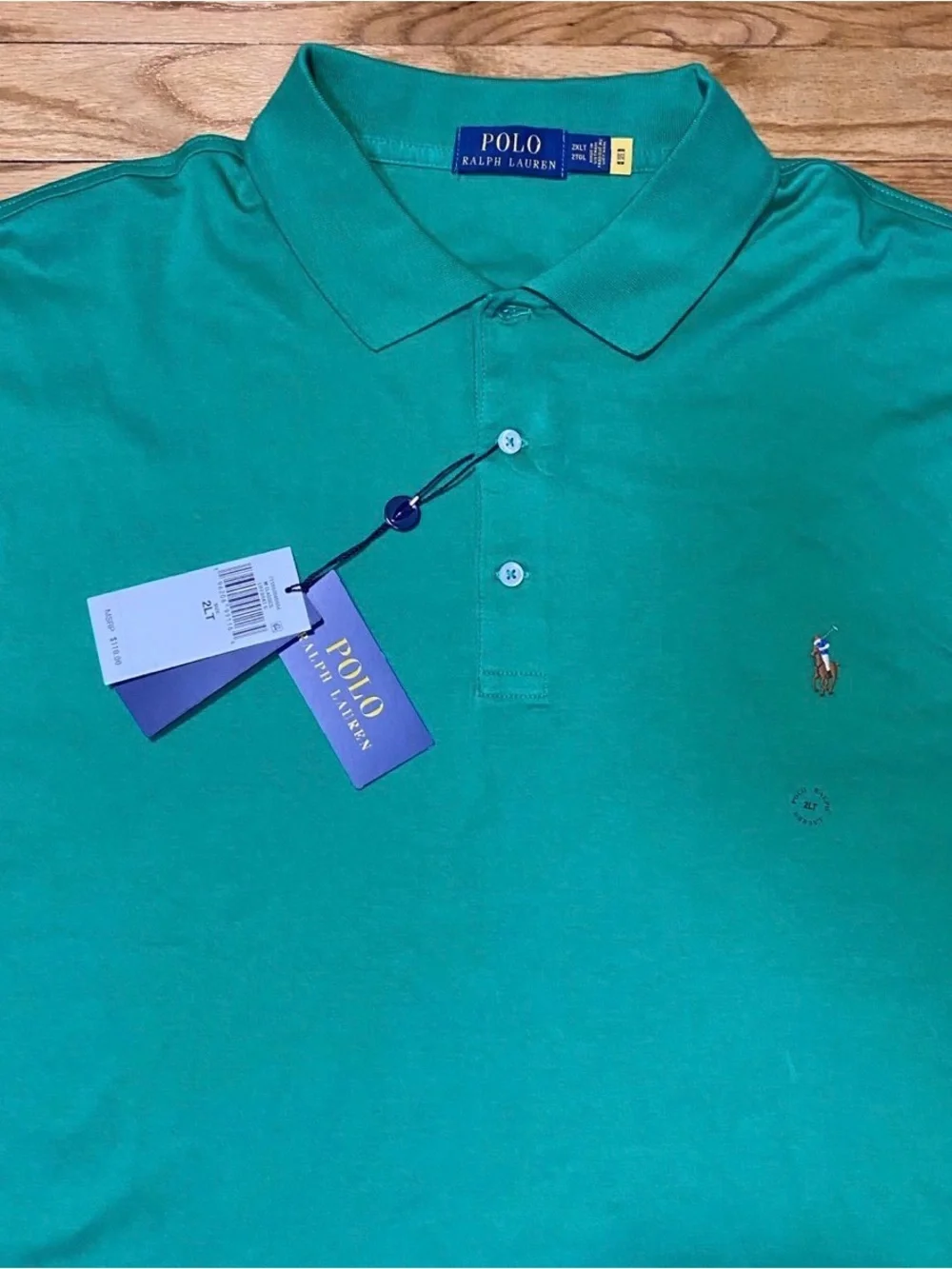 Polo Ralph Lauren Classic Fit Cotton Short Sleeve Lifeboat Green polo sz 2LT NEW
